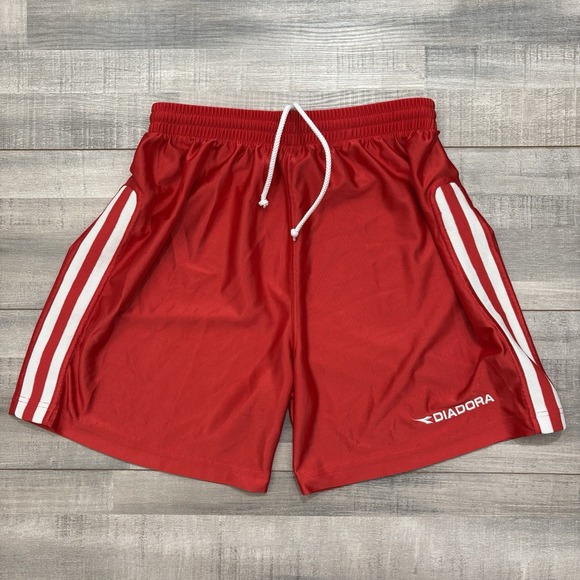 Diadora Other - Vintage Diadora Soccer Shorts Mens Large Red Satin Shiny 90's Y2K Nylon Athletic